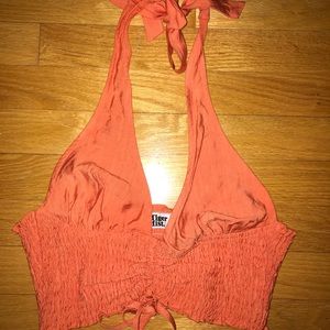 Tigermist Orange tank top with tie around neck
